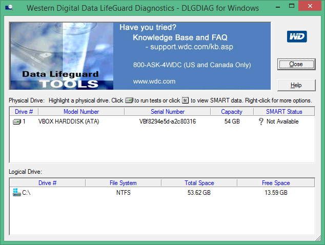 Western Digital Data Lifeguard Diagnostics