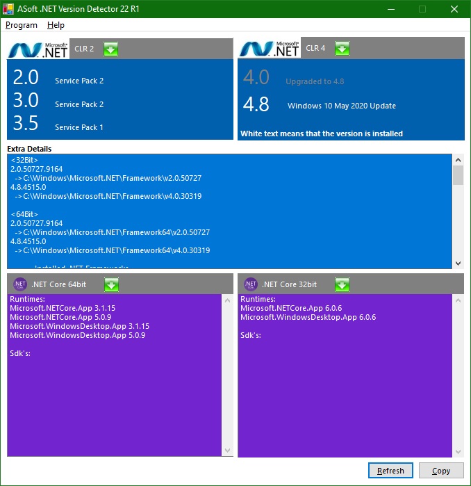 ASoft .NET Version Detector