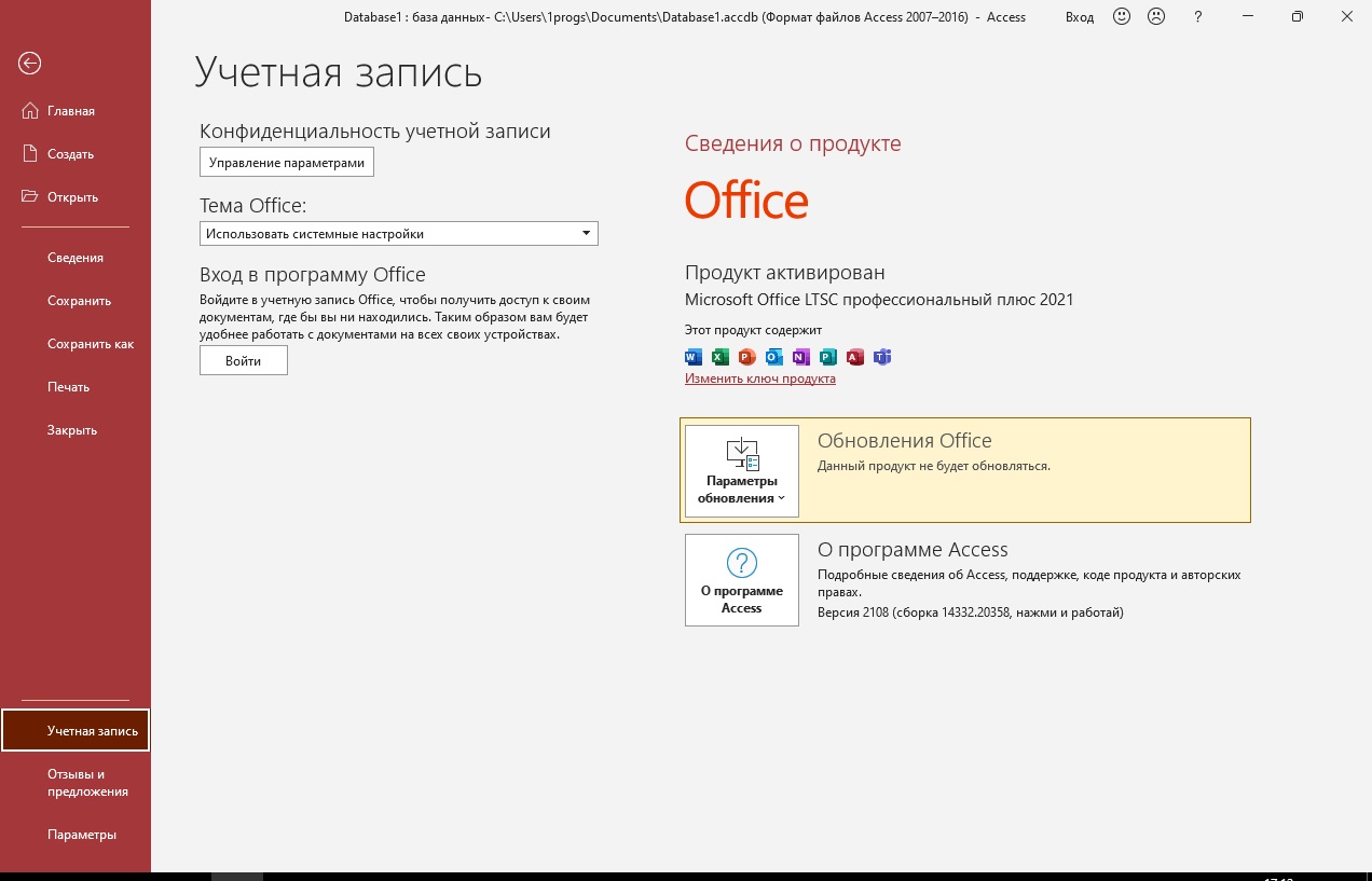 Microsoft Access 2021 скачать для Windows