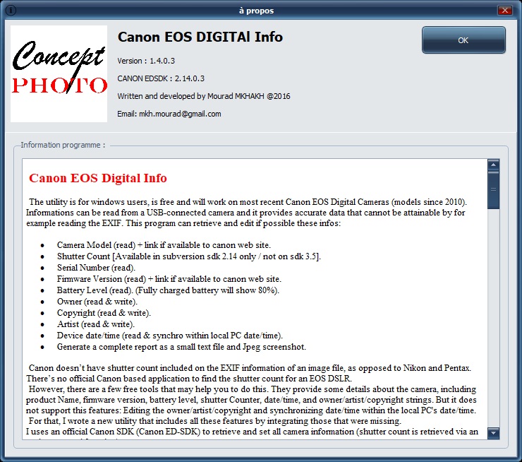 Canon EOS DIGITAL Info скачать