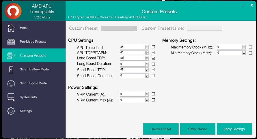 AMD APU Tuning Utility